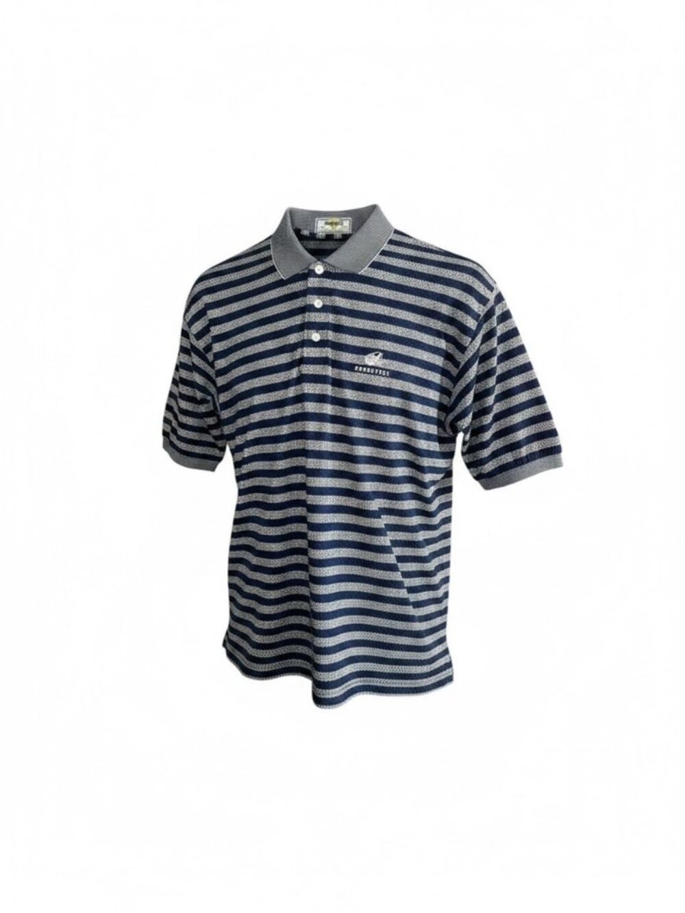 Descente Brookside Men's Navy Blue Striped Golf Polo Shirt Size M